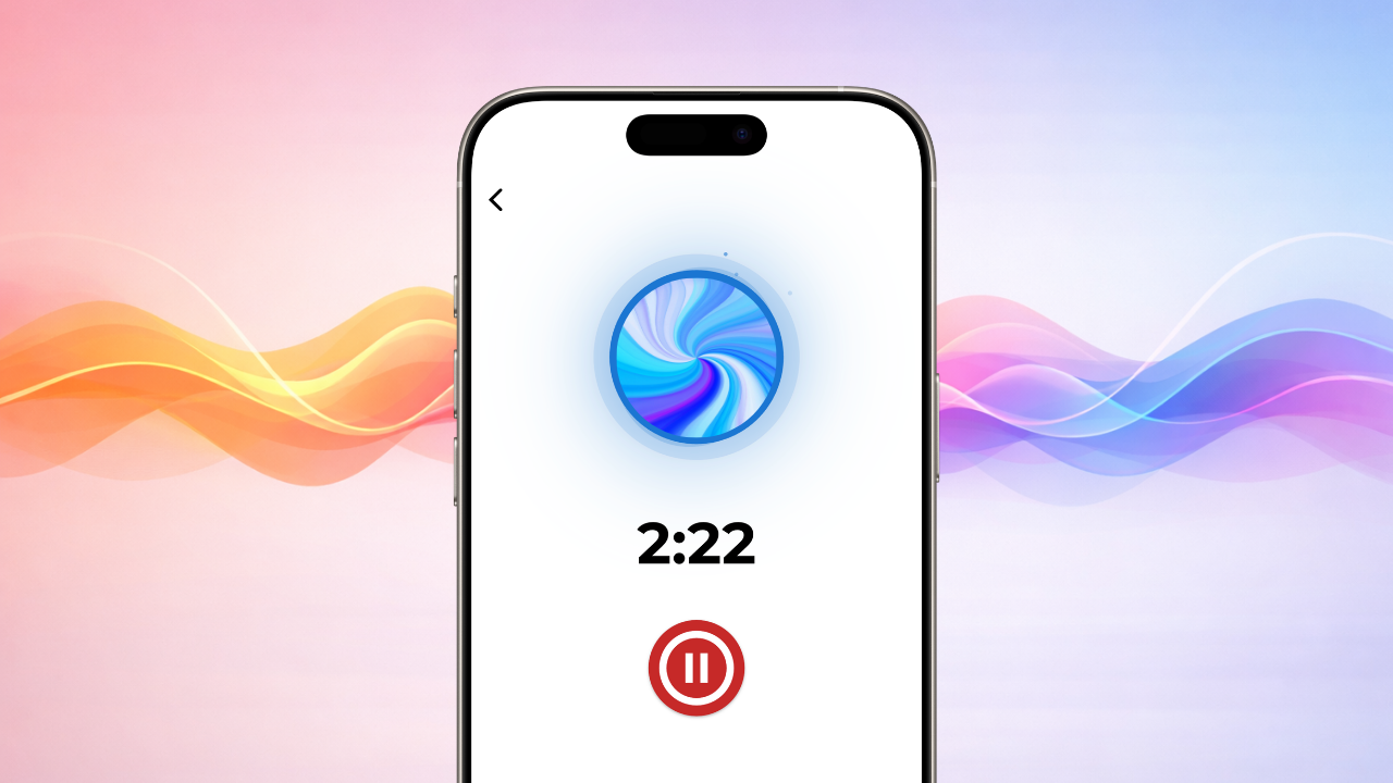 Roads Audio recording screen showing a large central record button with a timer display, designed for simple one-tap recording